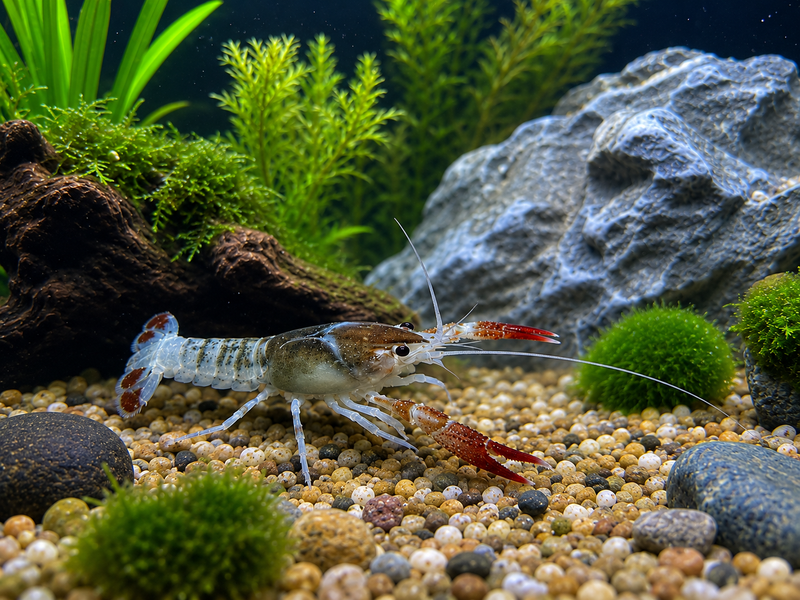 Procambarus clarkii "Tricolor Ghost" Lobster Male Pet Crayfish